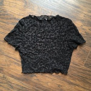 Sheer leopard print top
